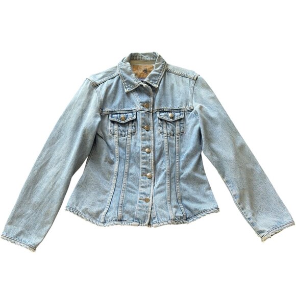VTG Faconnable Denim Jacket Women's Size XL Blue Jean Classic France Ladies - Picture 1 of 5